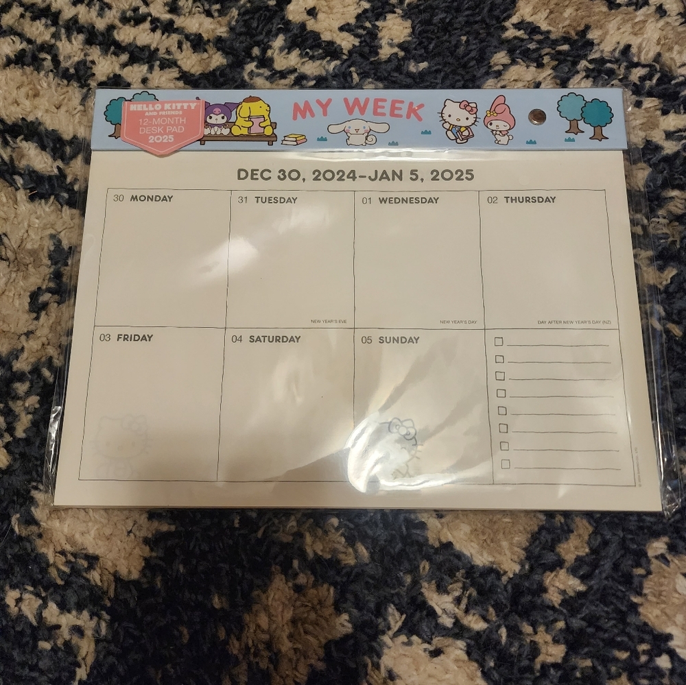 Sanrio Hello Kitty Weekly Planner with Blue Header